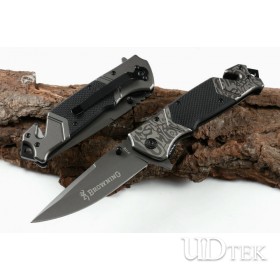 Browning F119 fast opening 5CR13MOV folding knife with grey Titanium handle UD605213 